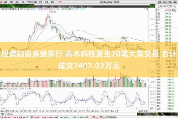 股票融资系统排行 青木科技发生20笔大宗交易 合计成交7407.03万元